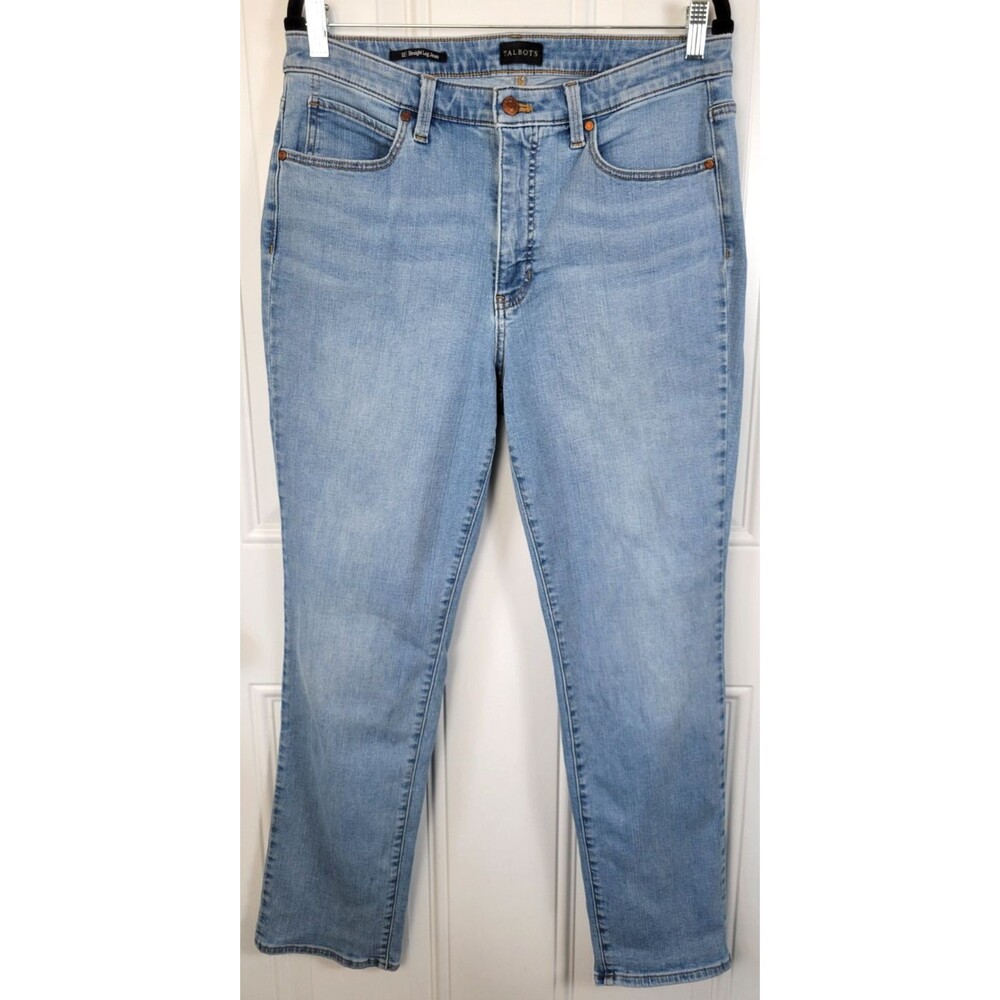 Talbots High-Rise Straight Leg Jeans Size 12 Light Wash